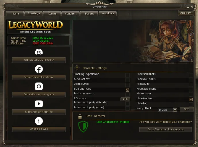 In-game community board
